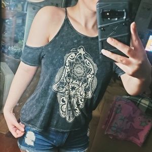 Charlotte Russe | cold shoulder boho tank top